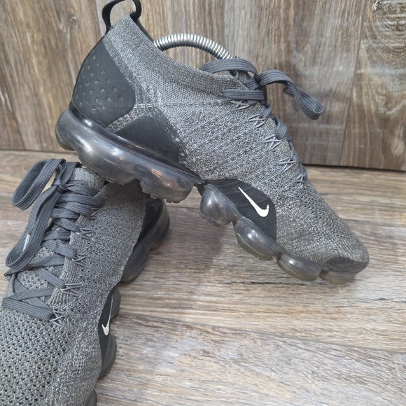 Nike Air VaporMax Flyknit 2 Wolf Grey Dark Grey Black Men's Size 9.5 942842-002 - Picture 7 of 12